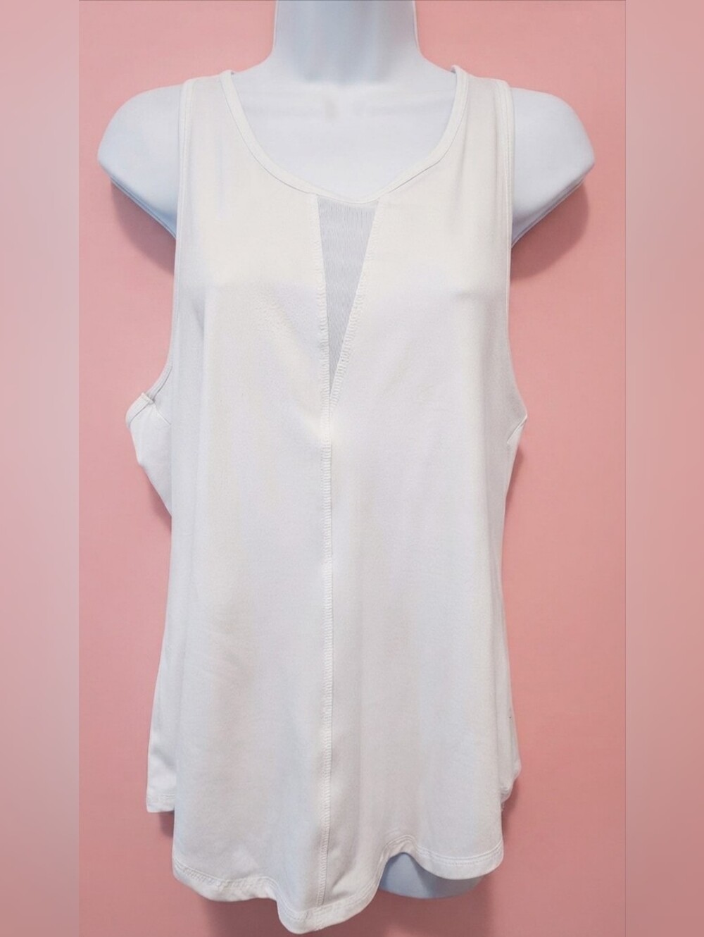 Zyia Active White Effortless Tank Top Long Size XXL Flawed
